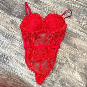 Victoria's Secret Fiery Red Lace Lingerie